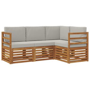 vidaXL S&uacute;pravy pohoviek s vank&uacute;&scaron;om 4 pcs Pr&iacute;rodn&aacute; a svetlosiv&aacute;