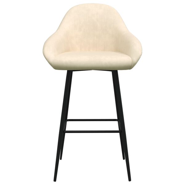 vidaXL Barové stoličky 2 ks krémové zamatové