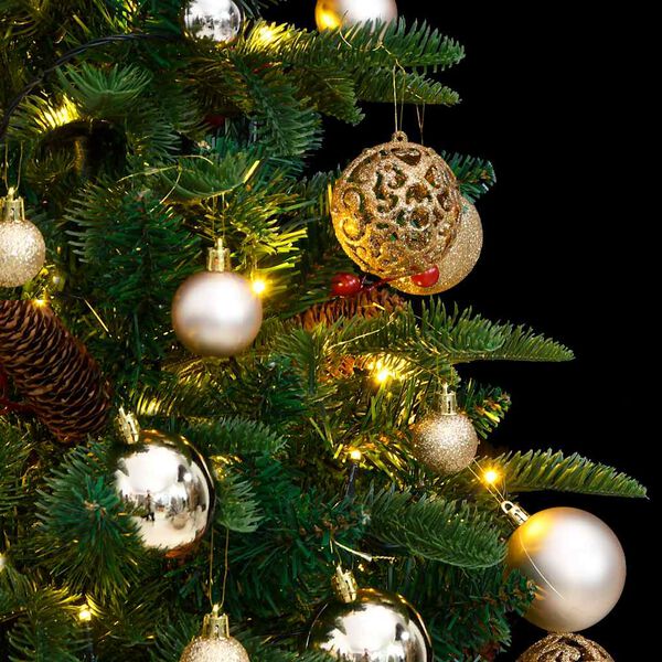 vidaXL Umel&yacute; v&yacute;klopn&yacute; vianočn&yacute; stromček 150 LED a sada g&uacute;ľ 150 cm