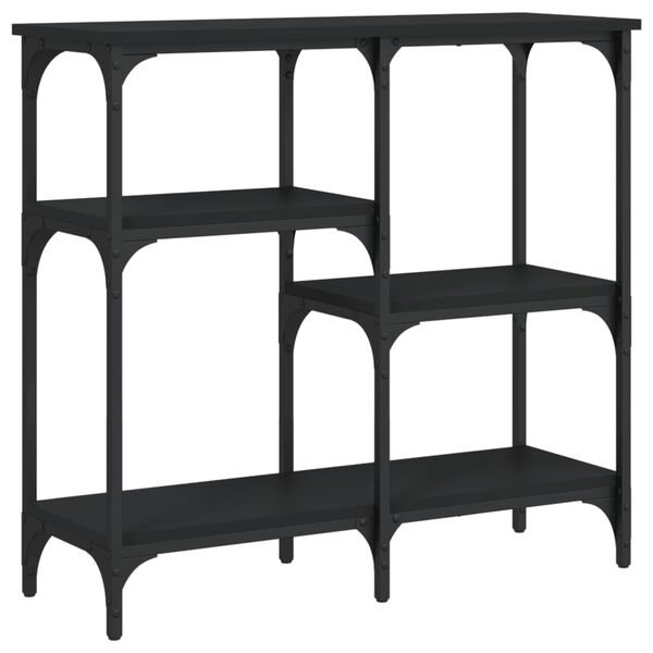 vidaXL Konzolový stolík čierny 80x29x75 cm kompozitné drevo