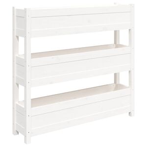 vidaXL Kvetin&aacute;č biely 112x25x104,5 cm borovicov&yacute; mas&iacute;v