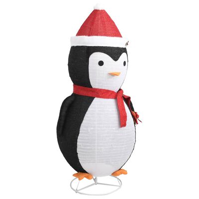 vidaXL Ozdobná vianočná figúrka tučniaka LED luxusná látka 180 cm
