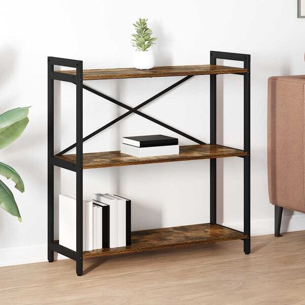 vidaXL Reg&aacute;l na knihy Dymov&aacute; dub 80 x 30 x 85 cm Kompozitn&eacute; drevo