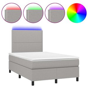 vidaXL Boxspring posteľ s matracom a LED, svetlosiv&aacute; 120x190 cm, l&aacute;tka