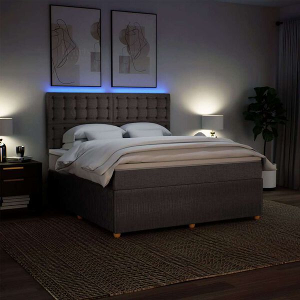 vidaXL Posteľn&yacute; r&aacute;m boxspring s matracom sivohned 180x200 cm l&aacute;tka