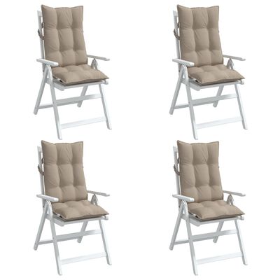 vidaXL Podušky na stoličky s vysokým operadlom 4 ks sivohnedé látka