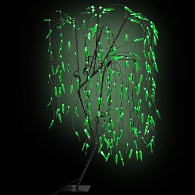 vidaXL Vianočný stromček, zelené LED svetlo, vŕba 150 cm
