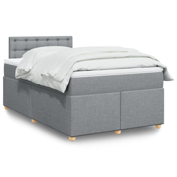 vidaXL Boxspring posteľ s matracom bledosiv&aacute; 120x200 cm l&aacute;tka