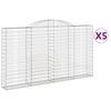 vidaXL Obl&uacute;kov&eacute; gabi&oacute;nov&eacute; ko&scaron;e 5ks 300x30x160/180cm pozinkovan&eacute; železo
