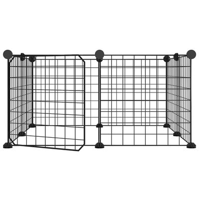 VidaXL 8-panelová klietka pre domáce zvieratá čierna 35x35 cm oceľ