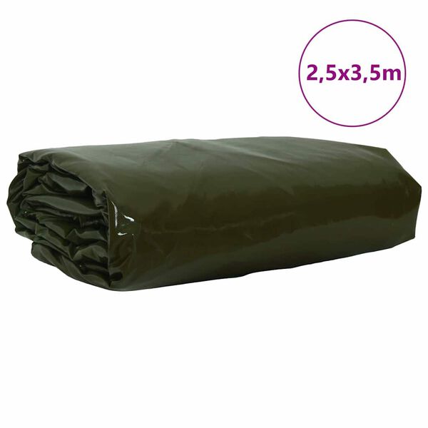 vidaXL Tarpaulin 650g / m&sup2; Olivov&aacute; zelen&aacute; 2,5 x 3,5 m