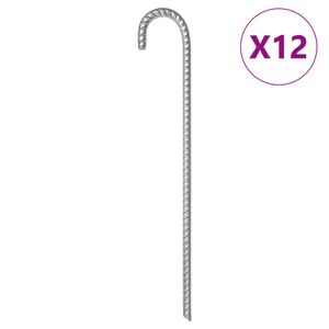 vidaXL Stanov&eacute; kol&iacute;ky 12 ks 41,5 cm &Oslash;12 mm pozinkovan&aacute; oceľ
