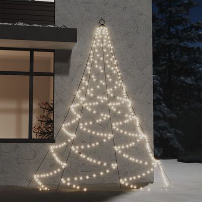 vidaXL Nástenný strom s háčikom a 260 LED biely 3 m interiér exteriér