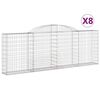 vidaXL Obl&uacute;kov&eacute; gabi&oacute;nov&eacute; ko&scaron;e 8ks 300x30x100/120cm pozinkovan&eacute; železo