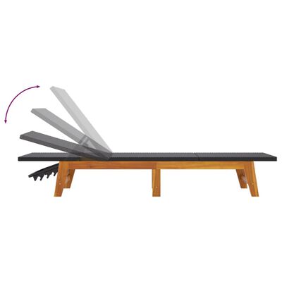 vidaXL Záhradné ležadlo so stolíkom, polyratan a akáciový masív