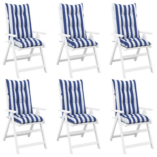 vidaXL Podložky na z&aacute;hradn&eacute; stoličky, vysok&eacute; operadlo 6 ks 120x50x7 cm