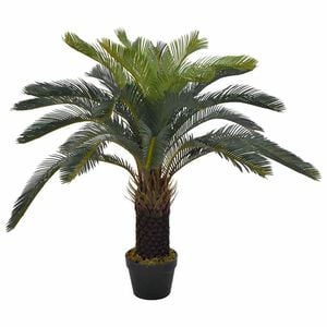 vidaXL Umel&aacute; rastlina cykas japonsk&yacute; s kvetin&aacute;čom zelen&aacute; 90 cm
