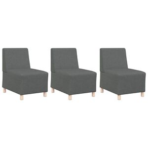 vidaXL Bezr&uacute;čkov&aacute; modul&aacute;rna sofa jednotka 3 pcs Tmavo &scaron;ed&aacute;