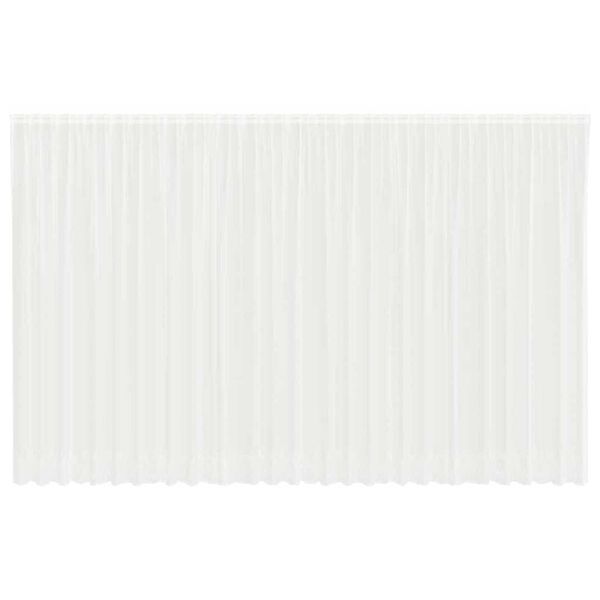 vidaXL Čipkov&aacute; z&aacute;clona so z&aacute;clonami Biela 280 x 750 cm Polyester