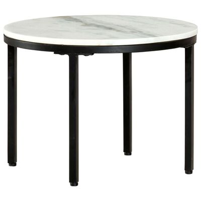 vidaXL Konferenčný stolík čierno biely Ø50 cm, pravý masívny mramor
