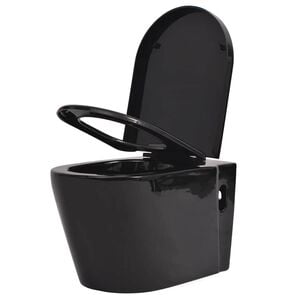 vidaXL Keramick&eacute; z&aacute;vesn&eacute; WC, čierne