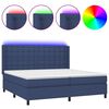 vidaXL Posteľ boxsping s matracom a LED modr&aacute; 200x200 cm l&aacute;tka
