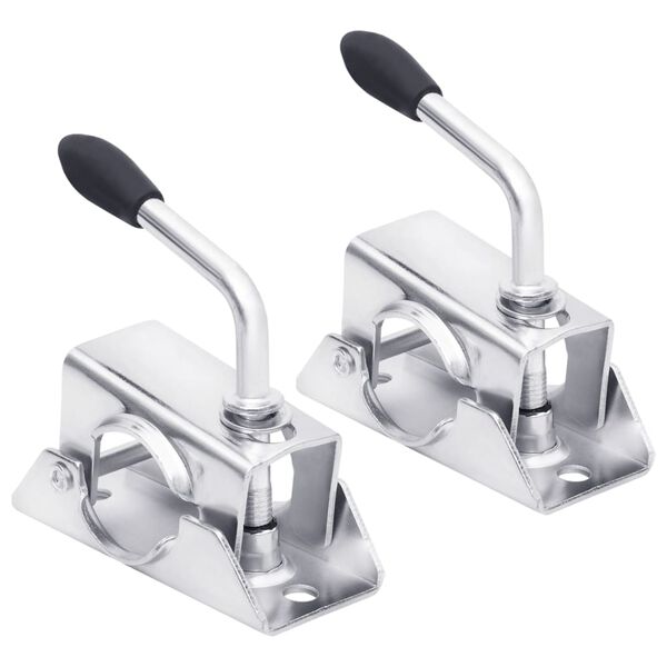 vidaXL Svorky na oporn&eacute; koleso 2 ks 13,5x6,5x14 cm, pozinkovan&aacute; oceľ