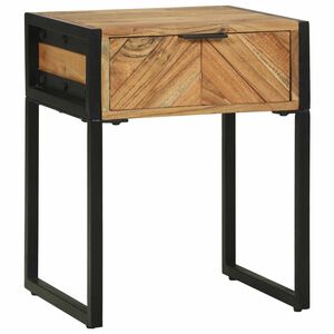 vidaXL Nočn&yacute; stol&iacute;k Hned&aacute; 40 x 35 x 50 cm Mas&iacute;vna ak&aacute;ciov&aacute; drevo a kov