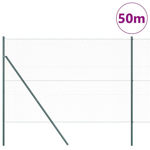 vidaXL Stĺp na plot. Siv&aacute; 50 x 1,6 m (36 mm pletivo) Ocel a PVC