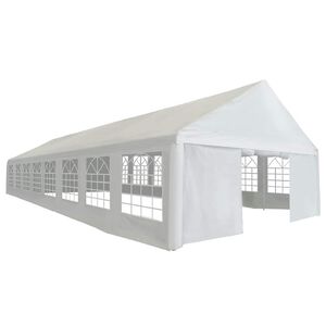 vidaXL P&aacute;rty stan Biela 1600 x 600 x 370 cm Polyetyl&eacute;n a kov