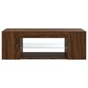 vidaXL TV skrinka s LED svetlami hnedý dub 90x39x30 cm