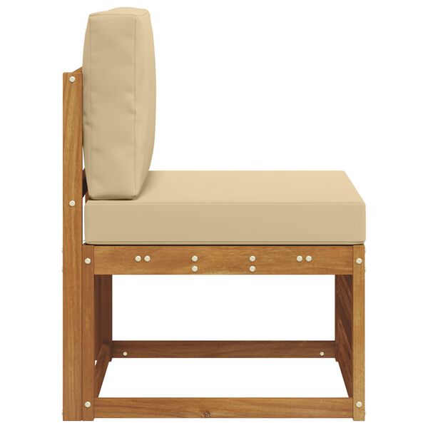 vidaXL Z&aacute;hradn&aacute; stredn&aacute; sedačka Pevn&eacute; ak&aacute;ciov&eacute; drevo Pr&iacute;rodn&aacute;