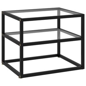 vidaXL Konzolov&yacute; stol&iacute;k priehľadn&yacute; tvrden&eacute; sklo 50x40x40 cm