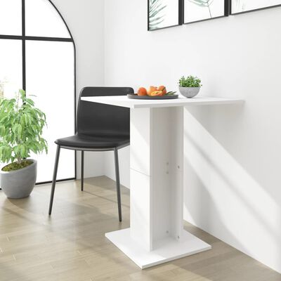 vidaXL Bistro stolík, biely 60x60x75 cm, kompozitné drevo