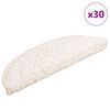 vidaXL Schodové rohože 30 ks 56x17x3 cm biele polkruhové