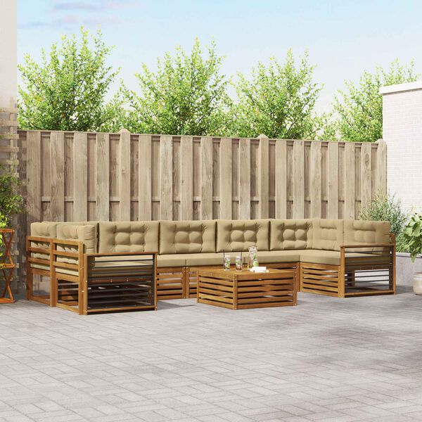 vidaXL Z&aacute;hradn&aacute; s&uacute;prava gaučov s vank&uacute;&scaron;om 8 pcs Pr&iacute;rodn&aacute; a b&eacute;žov&aacute;