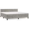 vidaXL Posteľn&yacute; r&aacute;m boxsping s matracom bledosiv&yacute; 200x200 cm zamat