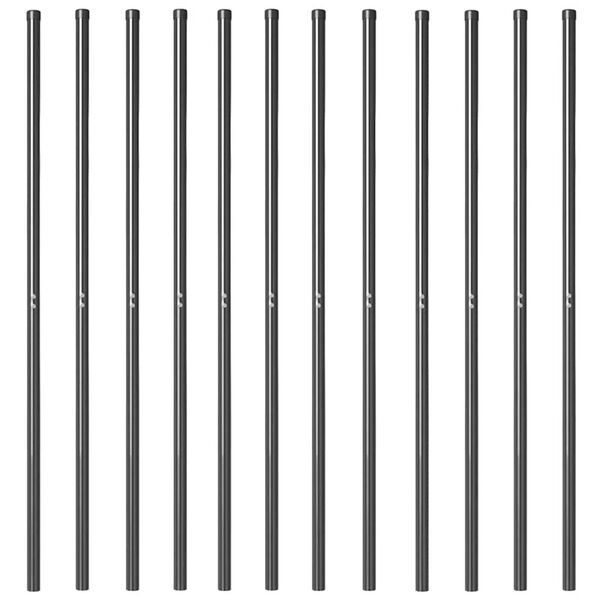 vidaXL Plotové stĺpy 12 pcs Sivá Povrchovo upravená oceľ