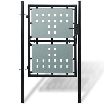 vidaXL Čierna jednokrídlová plotová brána 100x250 cm