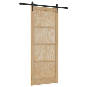 vidaXL Posuvn&eacute; dvere ORKDAL 86 x 211 cm Borovicov&yacute; mas&iacute;v Pr&iacute;rodn&aacute;