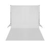 vidaXL Teleskopick&yacute; syst&eacute;m na fotopozadie + biele fotopozadie 3 x 5 m