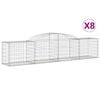 vidaXL Obl&uacute;kov&yacute; gabionov&yacute; k&ocirc;&scaron; 8 ks 300x50x60/80 cm pozinkovan&eacute; železo