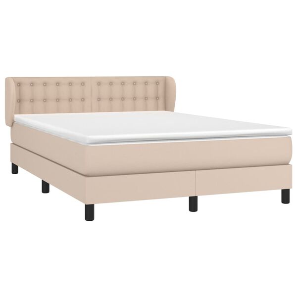 vidaXL Boxspring posteľ s matracom kapučínová 140x190 cm umelá koža