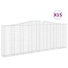 vidaXL Obl&uacute;kov&eacute; gabionov&eacute; ko&scaron;e 15 ks 400x30x140/160 cm pozink. železo