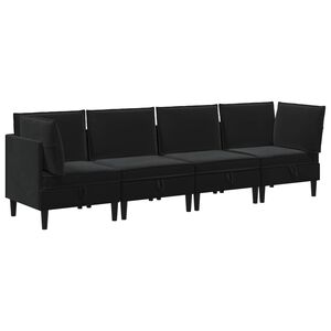 vidaXL S&uacute;prava n&aacute;bytku do ob&yacute;vačky 4 ks Čierna Zamat