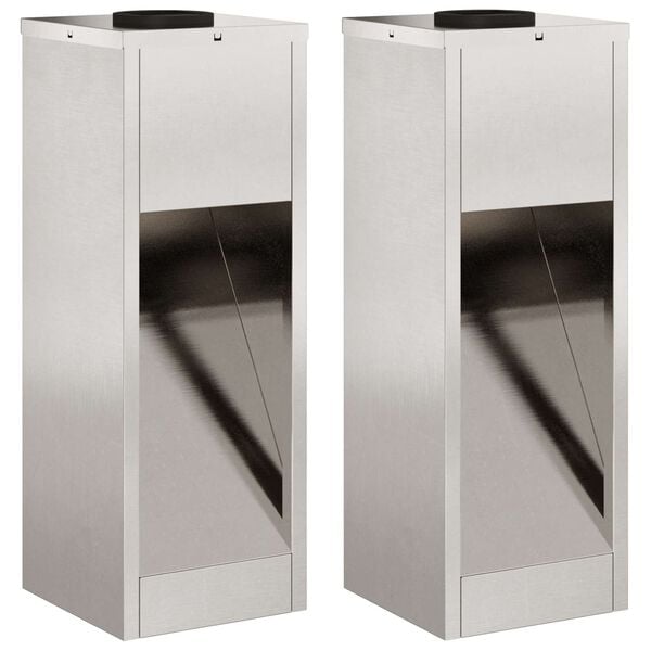 vidaXL Solárna LED chodníková lampa 2 pcs Nerezová oceľ Nerezová oceľ