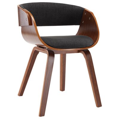 vidaXL Jedálenská stolička, sivá, ohýbané drevo a látka