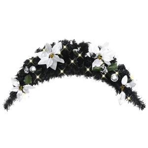 vidaXL Vianočn&yacute; obl&uacute;k s LED svetlami, čierny 90 cm, PVC