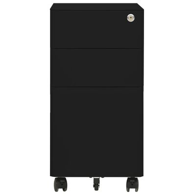vidaXL Mobilná kartotéka čierna 30x45x59 cm oceľ
