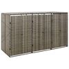 vidaXL Ohrada na tri odpadkov&eacute; ko&scaron;e siv&aacute; 207x80x117 cm polyratan